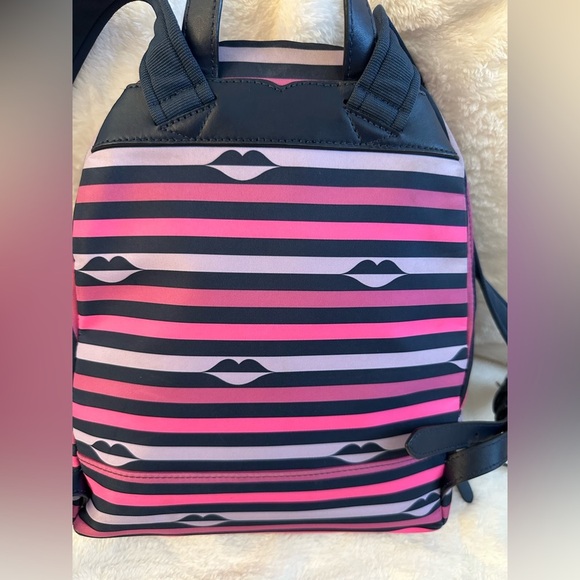 Kate Spade Pink and Black Striped Backpack - Picture 11 of 16